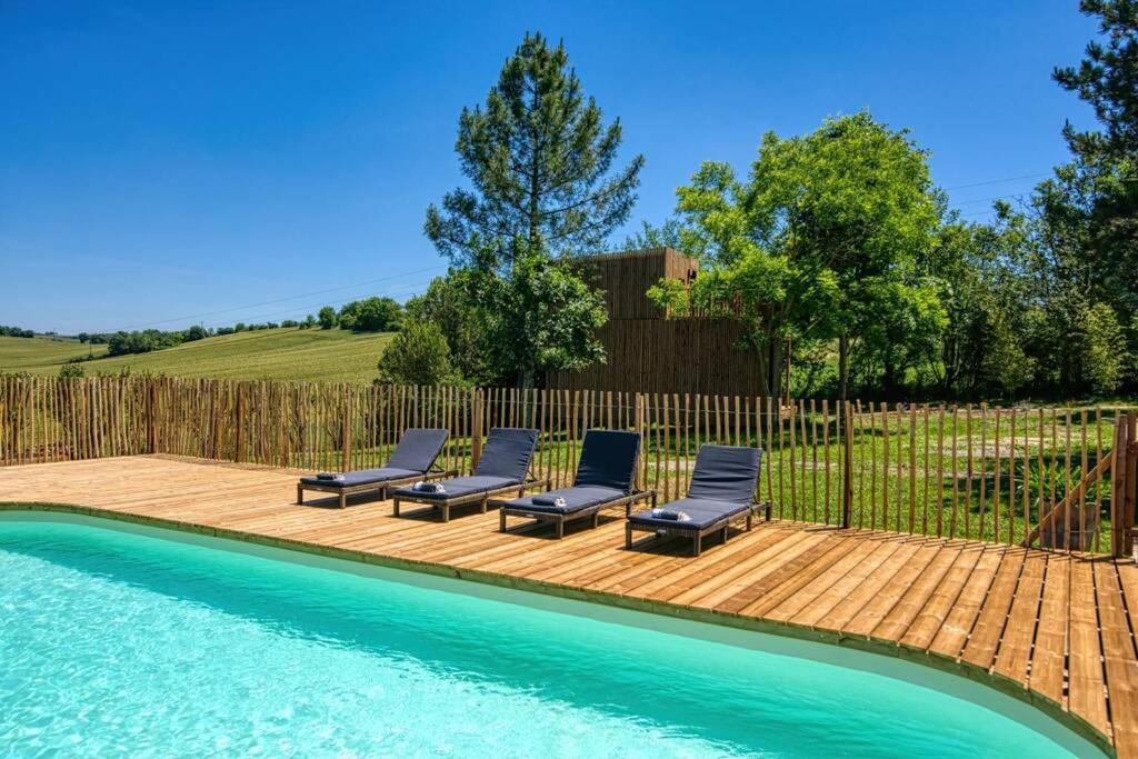 Chalet De Charme Avec Piscine Villa Aurade ภายนอก รูปภาพ